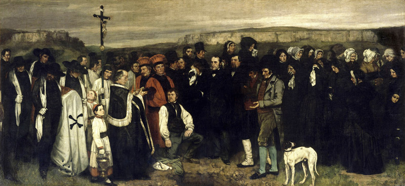G. Courbet (1849-1850). Enterrament a Ornans. Musée d’Orsay, Paris.