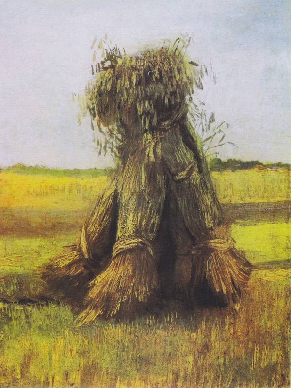 Vincent Van Gogh (1888). Gavelles de blat en el camp. Kröller-Müller Museum, Otterlo.