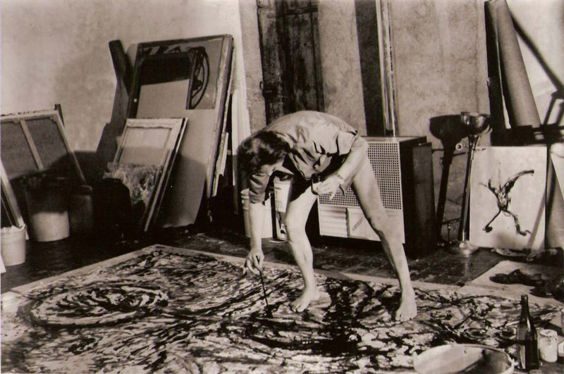 Sanky Raine (1972). Jane Raine executant un action painting