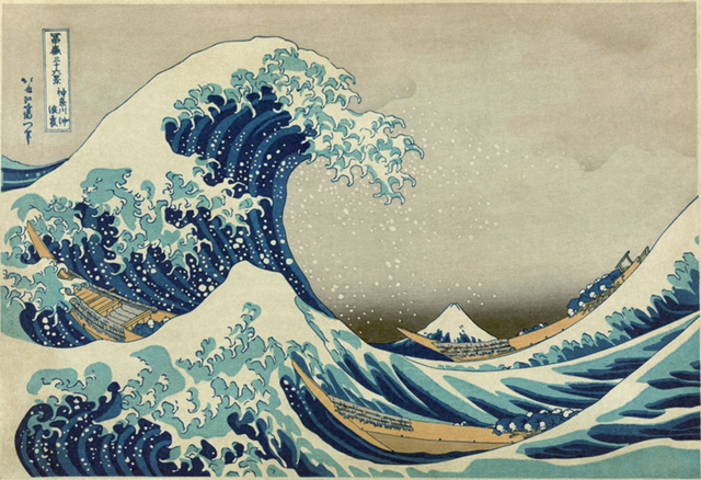 Figura 28. La gran ola de Kanagawa (1830-1833), de Katsushika Hokusai.